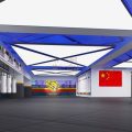 現(xiàn)代拳擊道館軟包環(huán)形柱體設(shè)計(jì)天花吊頂