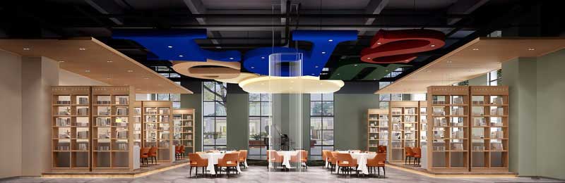 現代工業(yè)混搭風餐廳空間用餐區(qū)