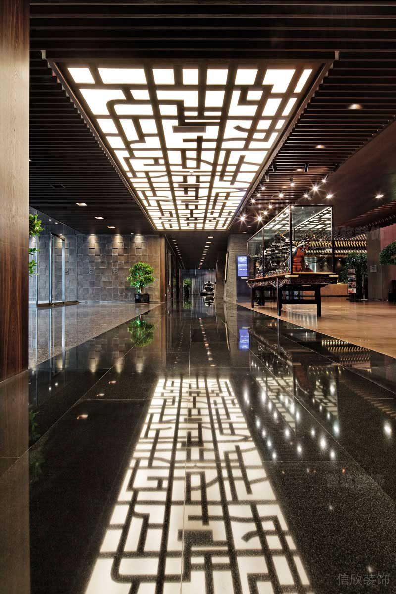 新中式 辦公室大堂走廊實(shí)景圖