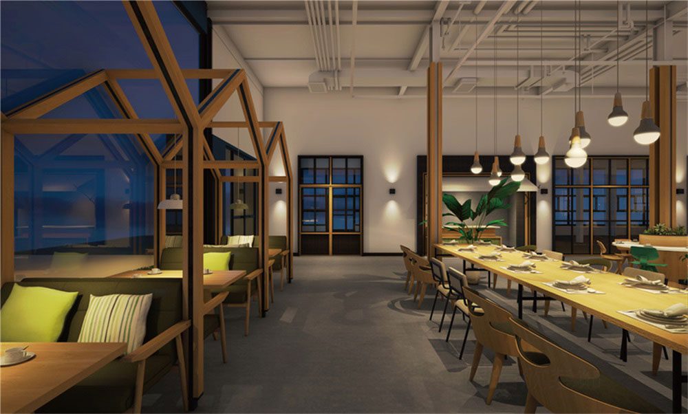 深圳南山工業(yè)風餐飲店裝修設計卡座