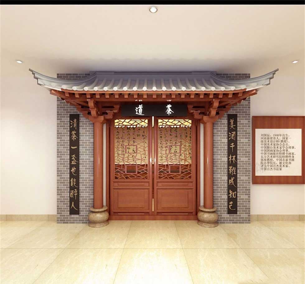 中式古玩字畫展廳入戶裝修設(shè)計