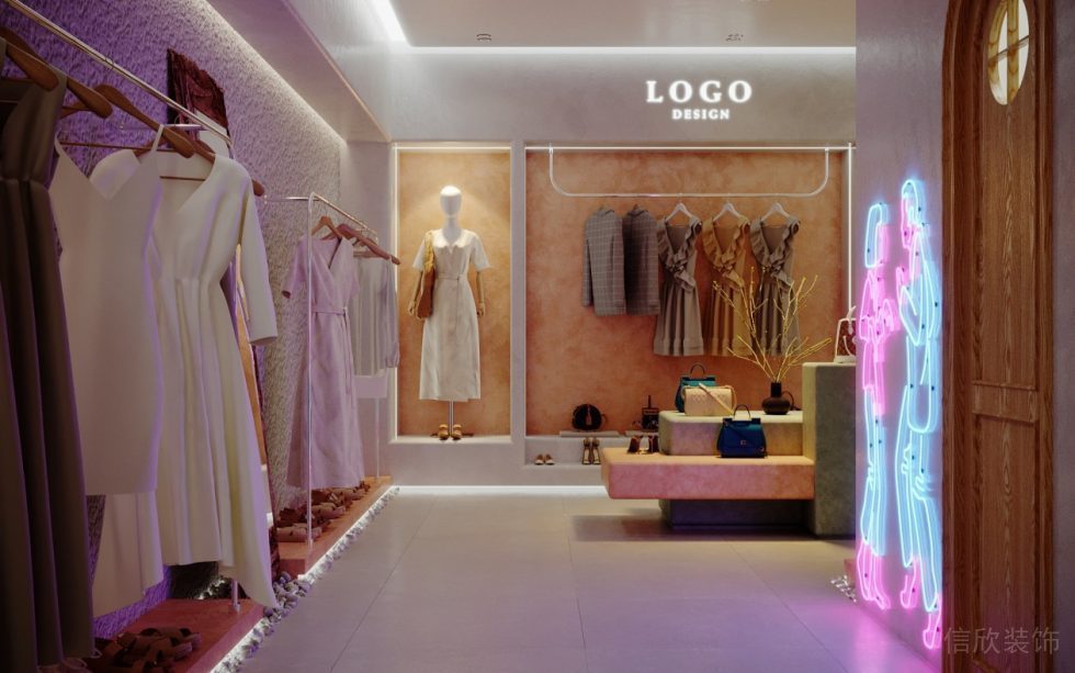 深圳市南山區后?，F代服裝專賣店裝修設計大廳