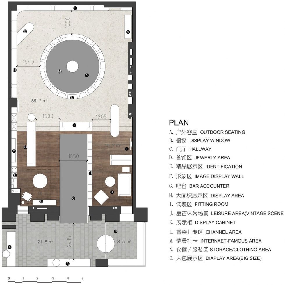深圳市南山區(qū)科技園復(fù)古風(fēng)中古商店裝修設(shè)計平面圖