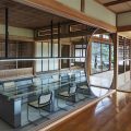 時間谷創意大廈日式原木風辦公室裝修方案 超大圓形造型鏡