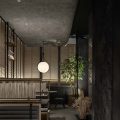 深圳羅湖簡雅日料餐廳吊頂細節(jié)裝修設計