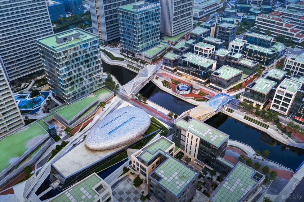 深圳市福田區農科中心大型商業綜合體數字小鎮裝修設計-鳥瞰圖