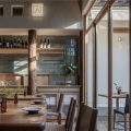 新中式田園風(fēng)西餐廳玻璃磚背景墻裝修設(shè)計(jì)
