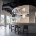 工業(yè)簡約風咖啡店邊座卡座全景裝修設計