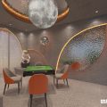 深圳福田華強棋牌室球形天花吊頂裝修設計