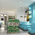 深圳龍華民治快餐店鐵藝綠植隔斷裝修設(shè)計