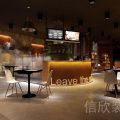 面包店暖色木紋弧形服務(wù)收銀吧臺(tái)